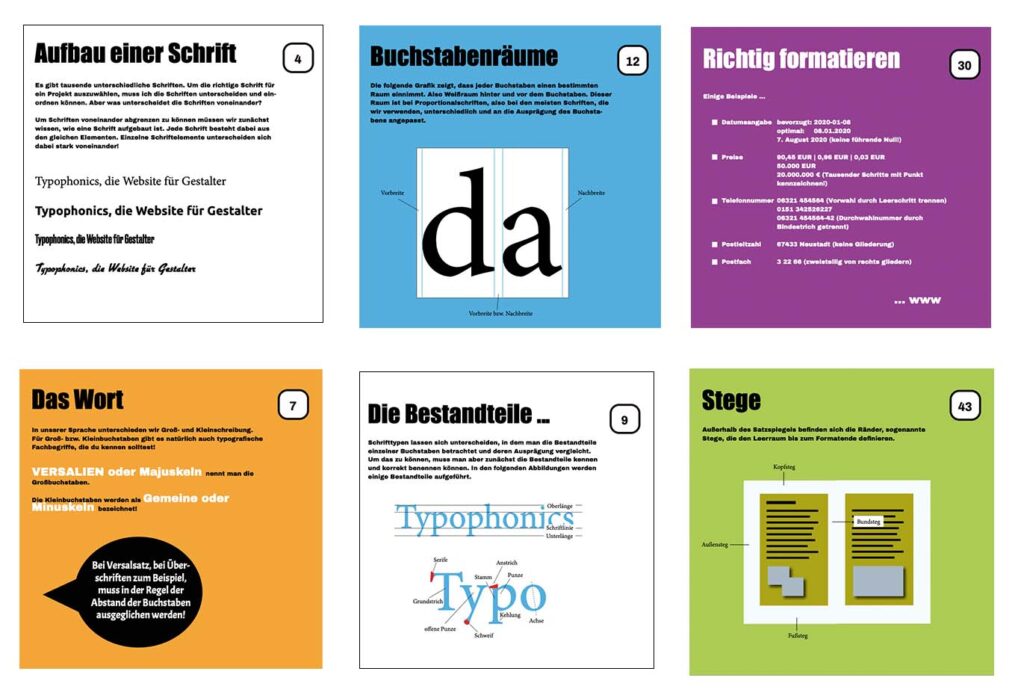 Inhalt mikrobuch Typografie